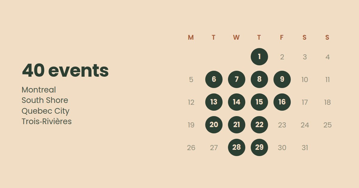 Business calendar: October 2026