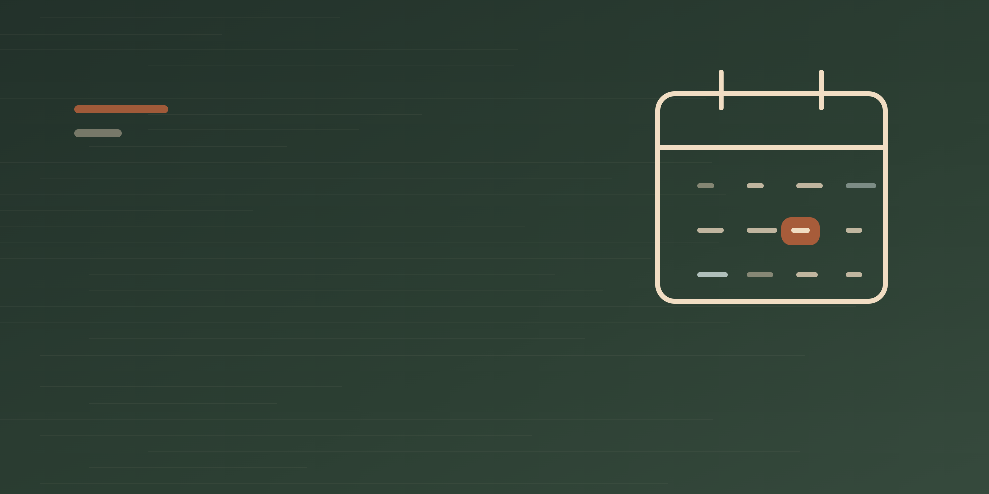 Calendar pictogram in Hedhofis colours, with one date marked